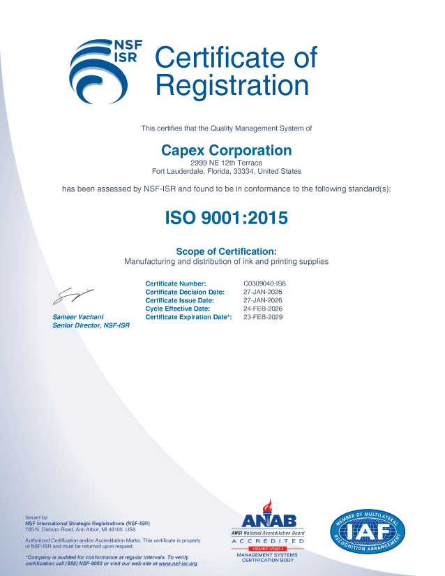 ISO Certificate